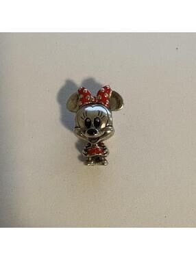 PANDORA DISNEY MINNIE MOUSE BOW DOTTED DRESS & BOW CHARM 925 ALE